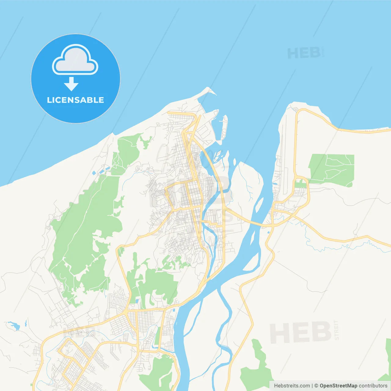Printable street map of Esmeraldas, Ecuador