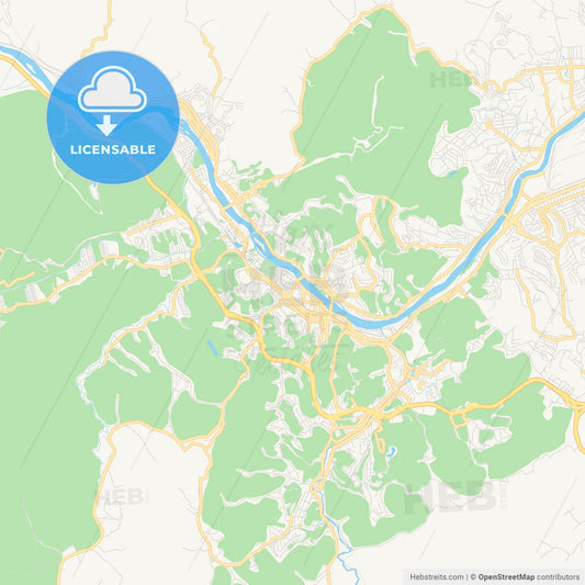 Printable street map of Barra Mansa, Brazil