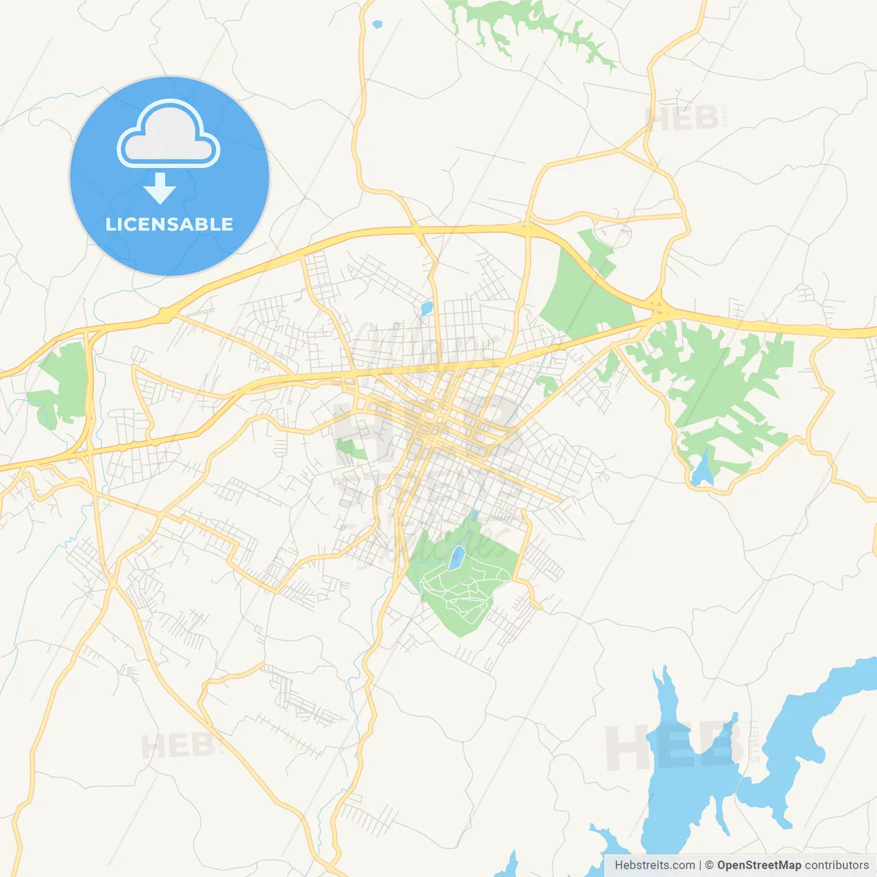 Printable street map of Campo Largo, Brazil