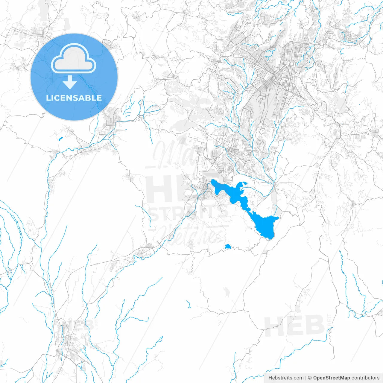 Rich detailed vector map of Amatitlán, Guatemala, Guatemala