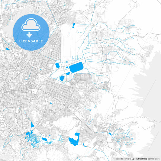 Rich detailed vector map of Chimalhuacán, México, Mexico