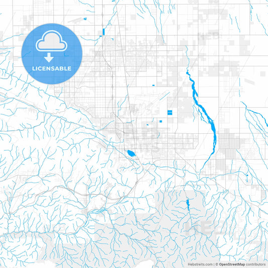 Rich detailed vector map of Palmdale, California, USA