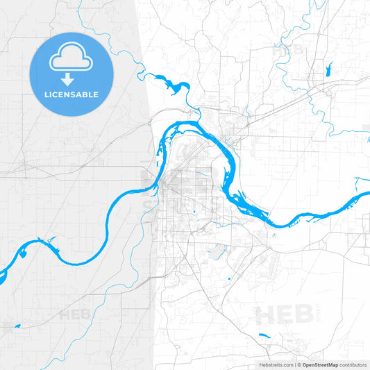 Rich detailed vector map of Fort Smith, Arkansas, USA
