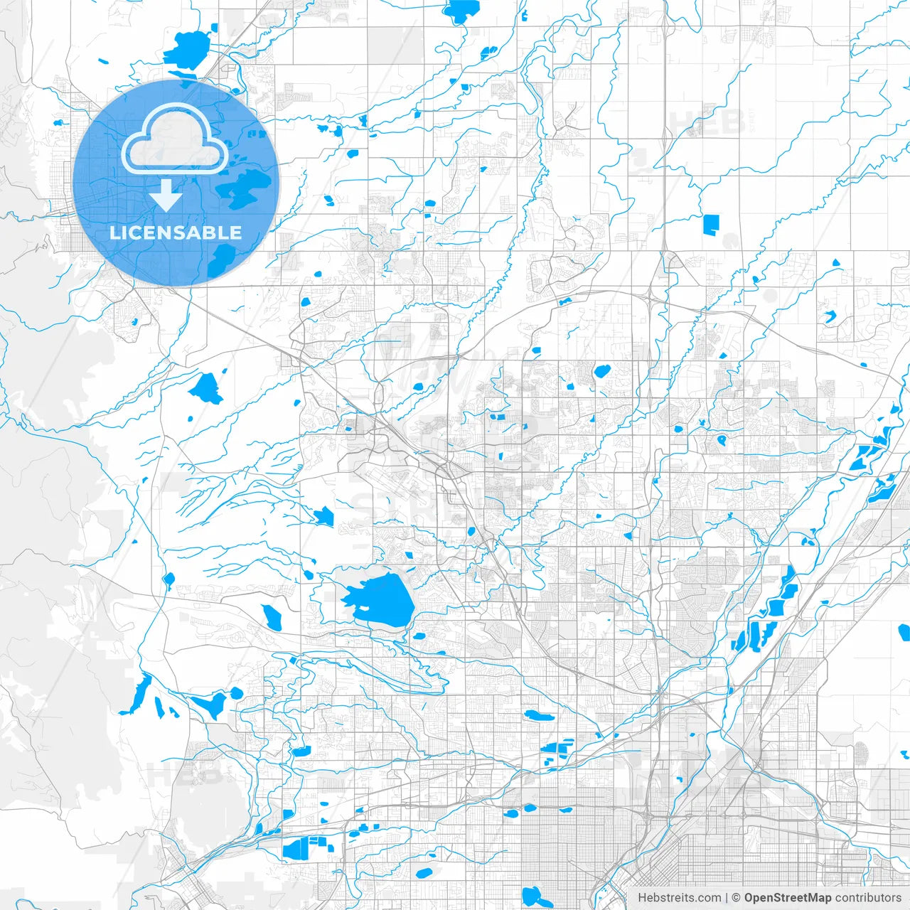 Rich detailed vector map of Broomfield, Colorado, USA