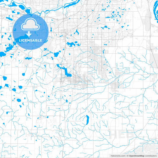 Rich detailed vector map of Lakeville, Minnesota, USA