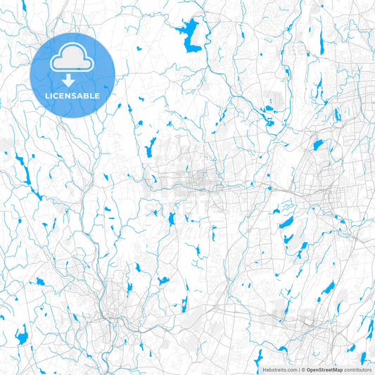 Rich detailed vector map of Bristol, Connecticut, USA