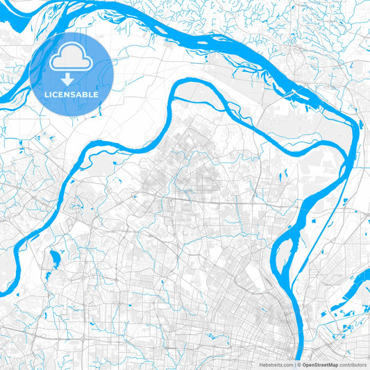 Rich detailed vector map of Florissant, Missouri, United States of America