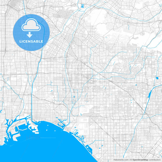 Rich detailed vector map of Cerritos, California, United States of America