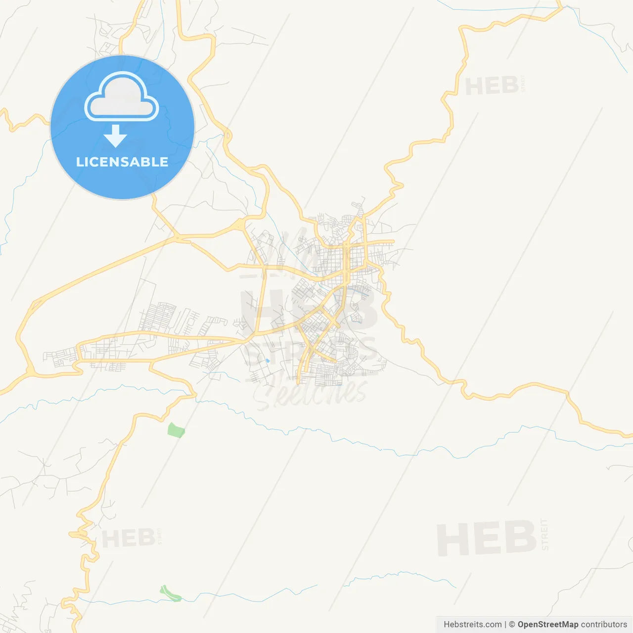 Printable street map of Fusagasuga, Colombia