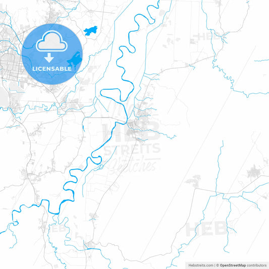 Rich detailed vector map of El Progreso, Yoro, Honduras