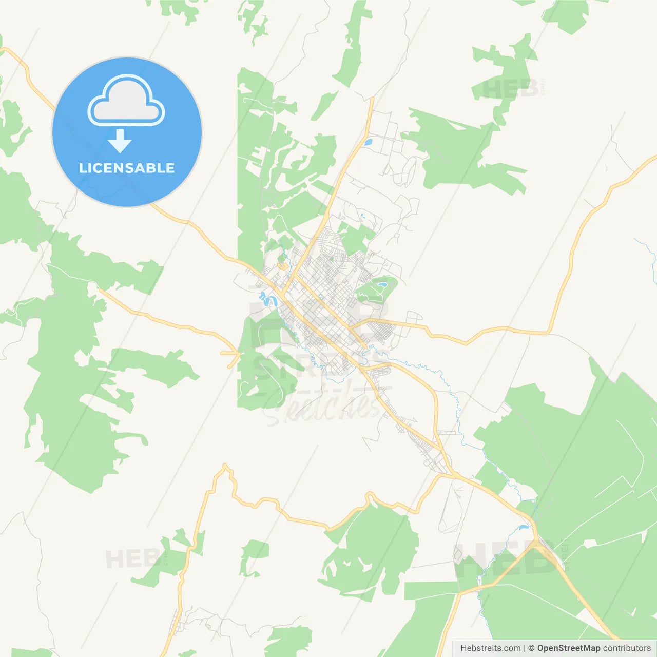 Printable street map of Facatativa, Colombia