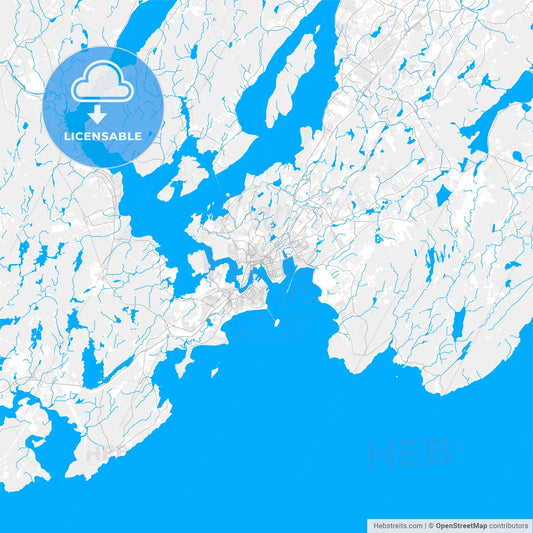 Rich detailed vector map of Saint John, New Brunswick, Canada