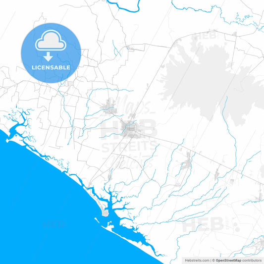 Rich detailed vector map of Chinandega, Chinandega, Nicaragua