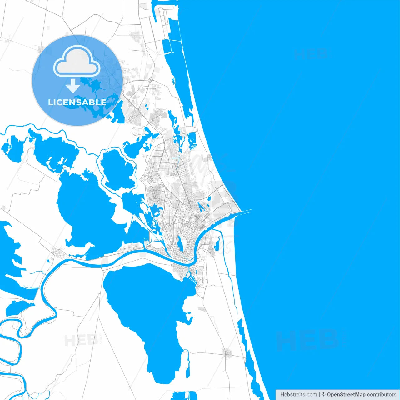Rich detailed vector map of Ciudad Madero, Tamaulipas, Mexico