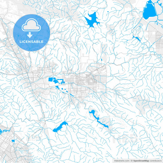 Rich detailed vector map of Livermore, California, USA