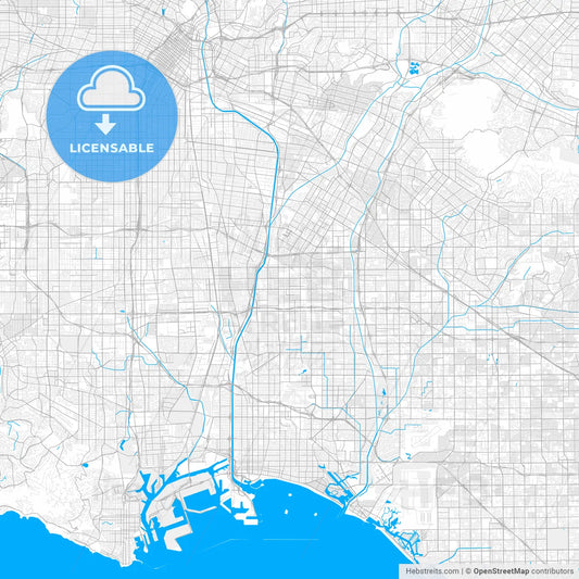 Rich detailed vector map of Paramount, California, USA