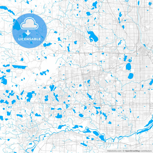 Rich detailed vector map of Minnetonka, Minnesota, United States of America