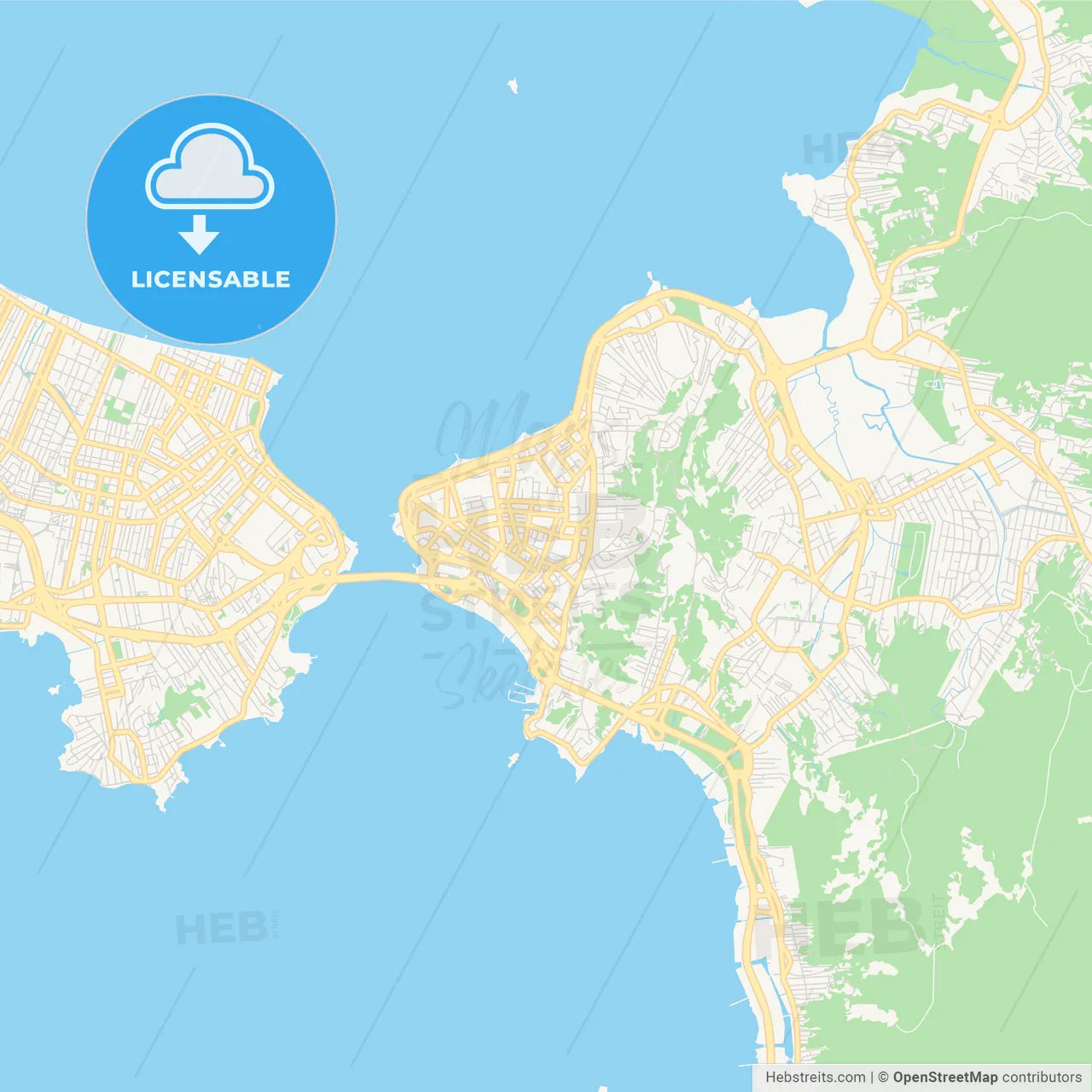 Printable street map of Florianopolis, Brazil