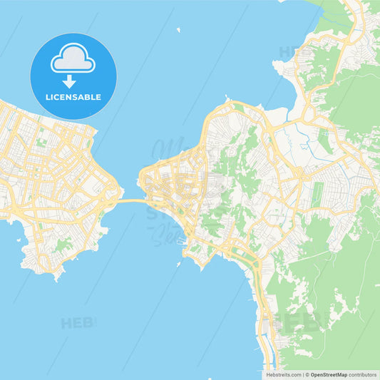 Printable street map of Florianopolis, Brazil