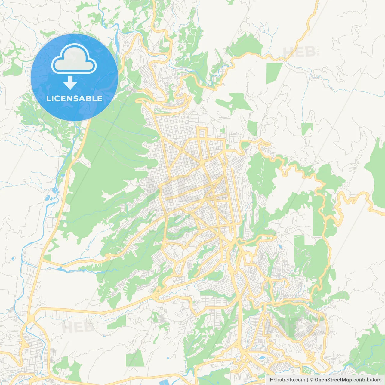 Printable street map of Bucaramanga, Colombia