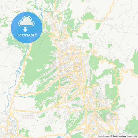 Printable street map of Bucaramanga, Colombia