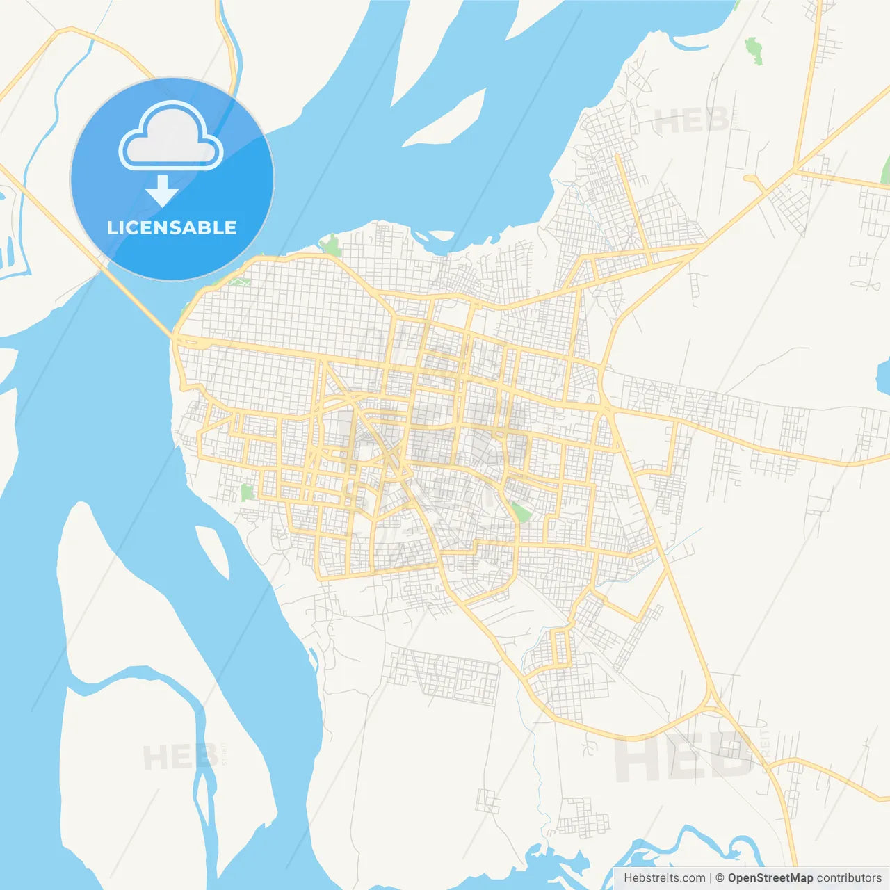 Printable street map of Corrientes, Argentina
