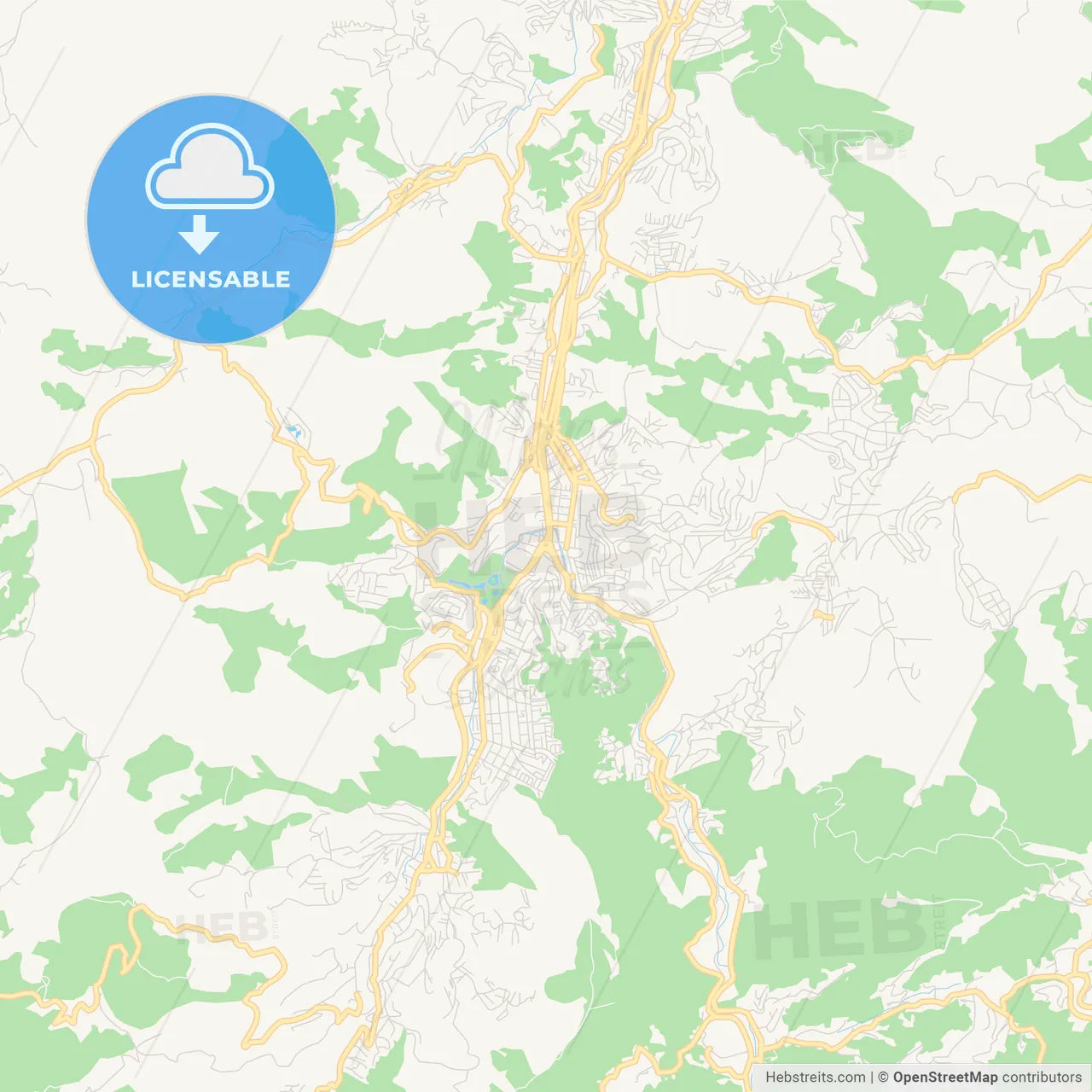 Printable street map of Nova Friburgo, Brazil