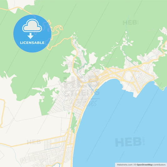 Printable street map of Caraguatatuba, Brazil