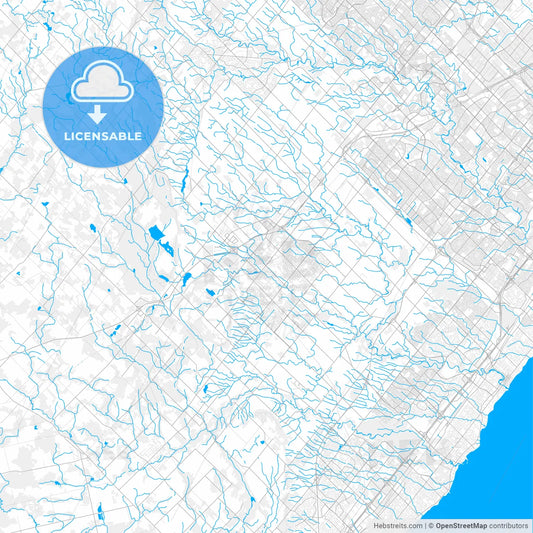 Rich detailed vector map of Milton, Ontario, Canada