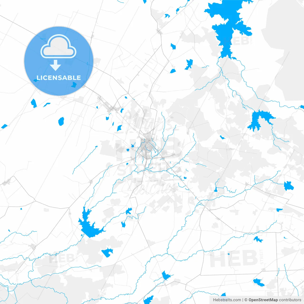 Rich detailed vector map of Florida, Camagüey, Cuba