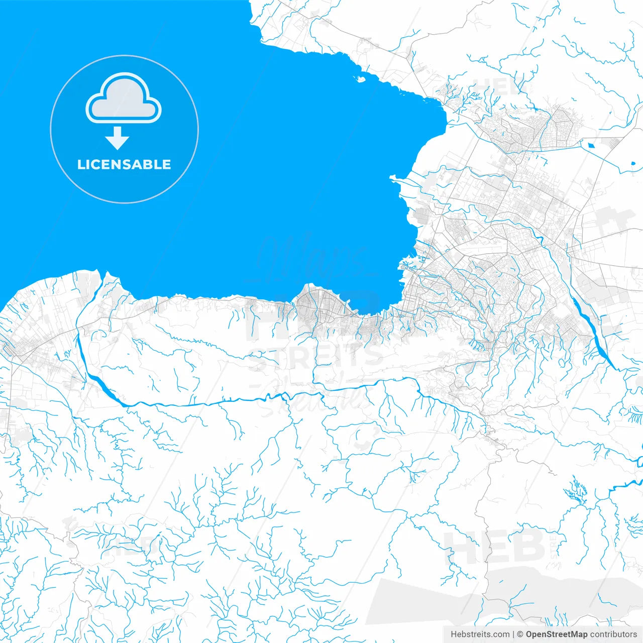 Rich detailed vector map of Carrefour, Ouest, Haiti