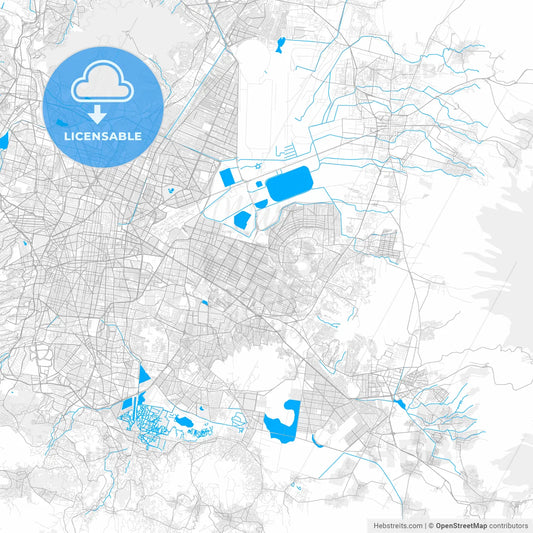Rich detailed vector map of Nezahualcóyotl, México, Mexico