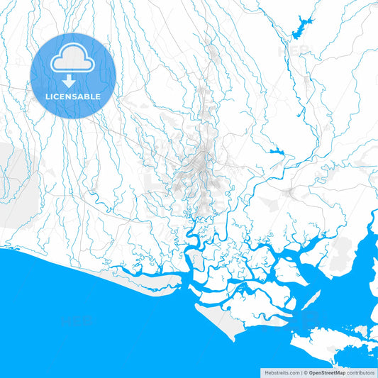 Rich detailed vector map of David, Chiriquí, Panama