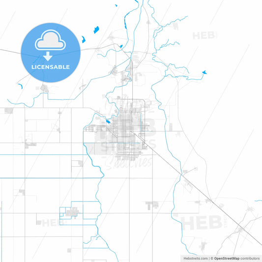 Rich detailed vector map of Ciudad Obregón, Sonora, Mexico