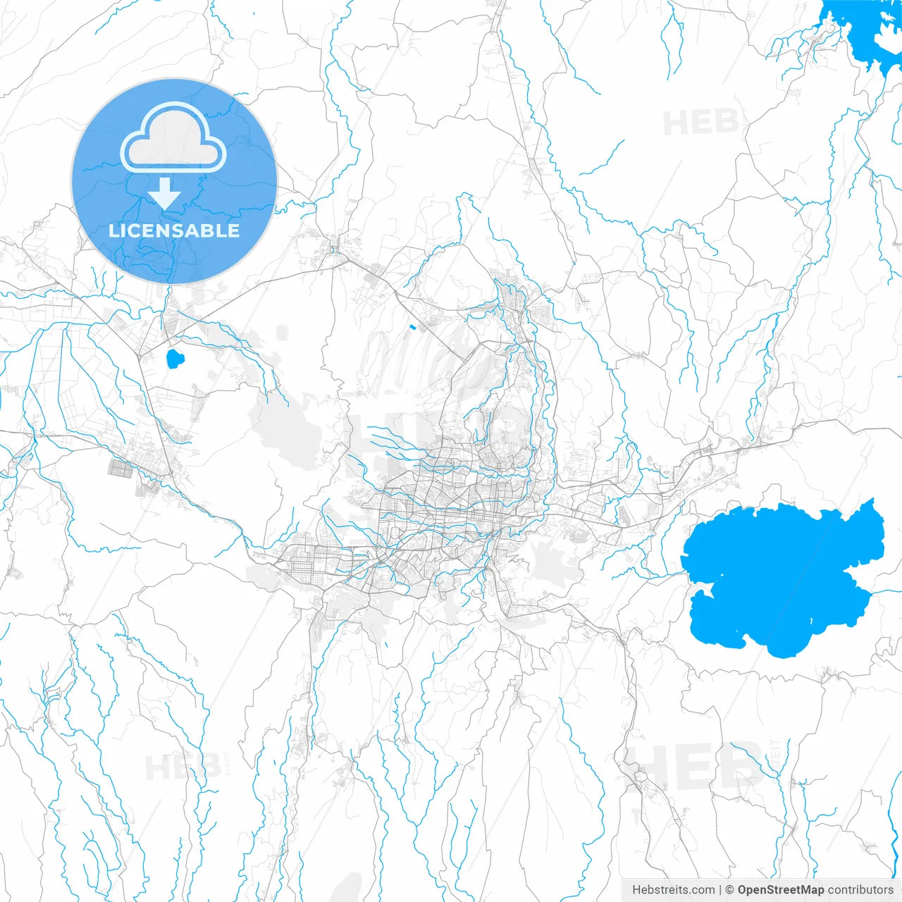 Rich detailed vector map of Mejicanos, San Salvador, El Salvador