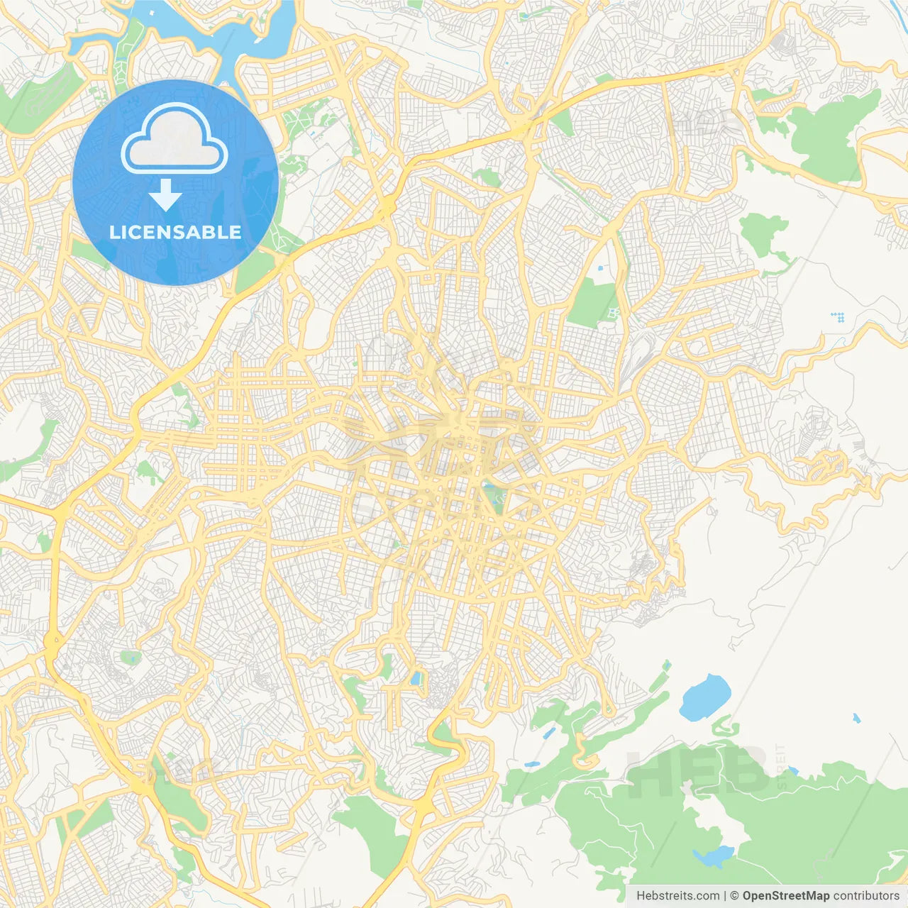 Printable street map of Belo Horizonte, Brazil