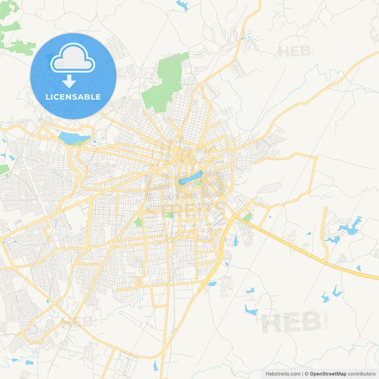 Printable street map of Campina Grande, Brazil