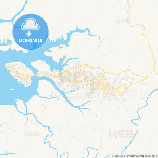Printable street map of Buenaventura, Colombia