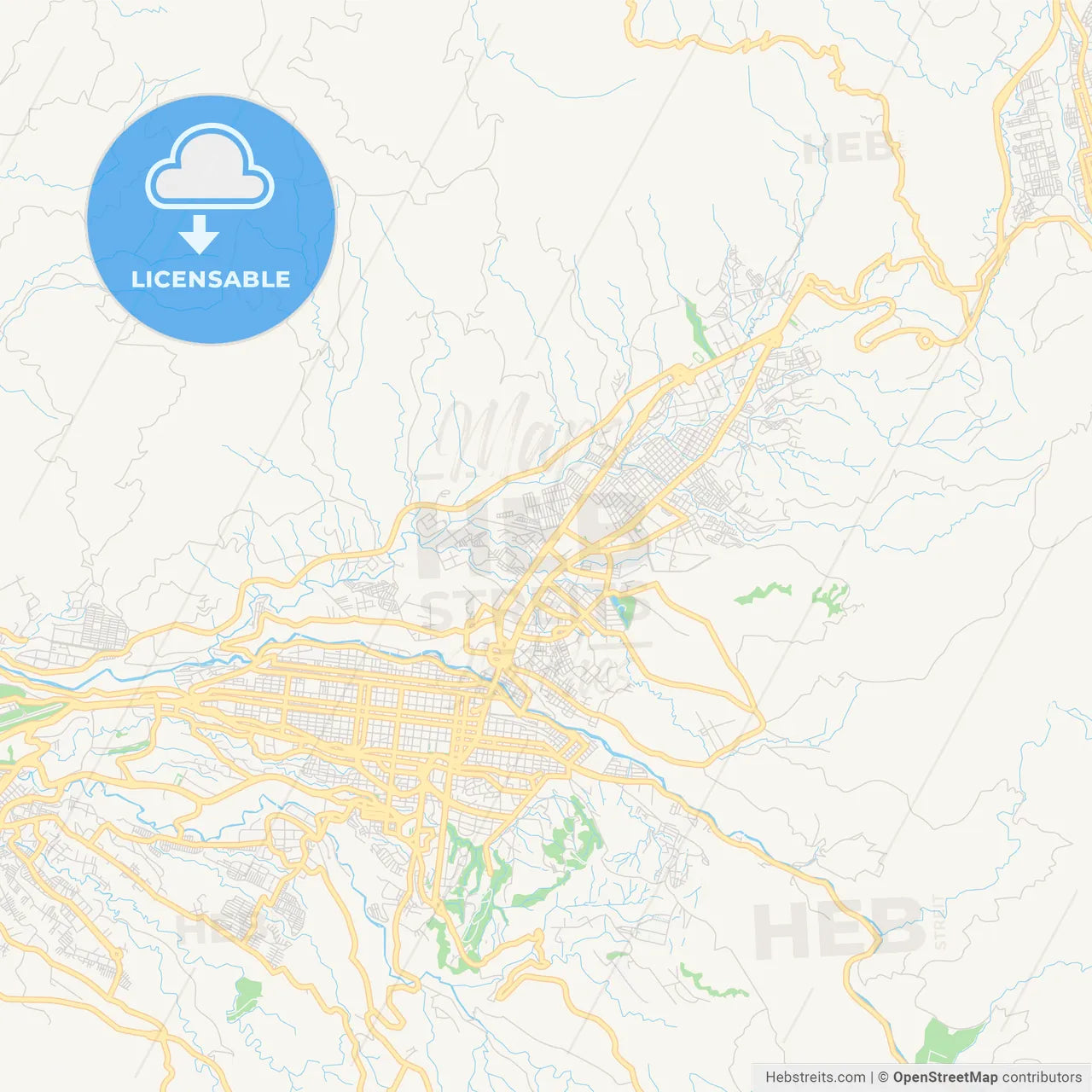 Printable street map of Dosquebradas, Colombia