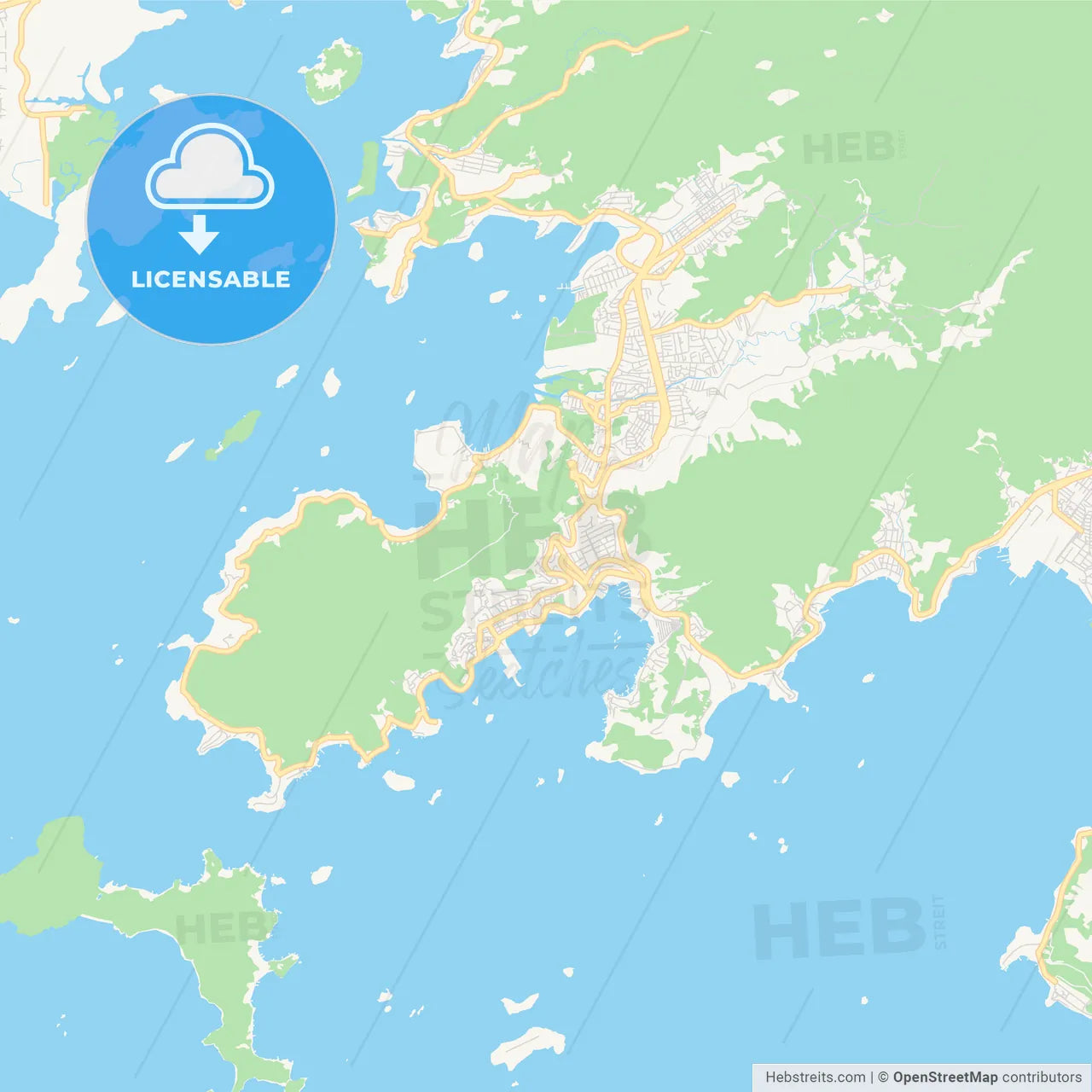 Printable street map of Angra dos Reis, Brazil