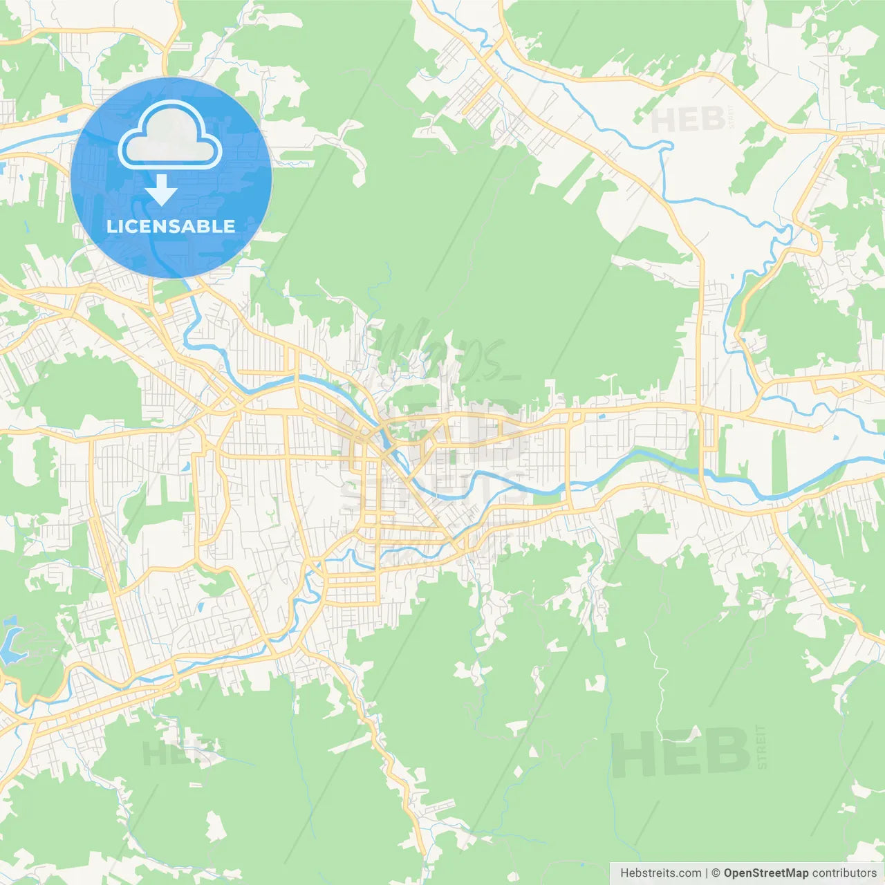 Printable street map of Jaragua do Sul, Brazil