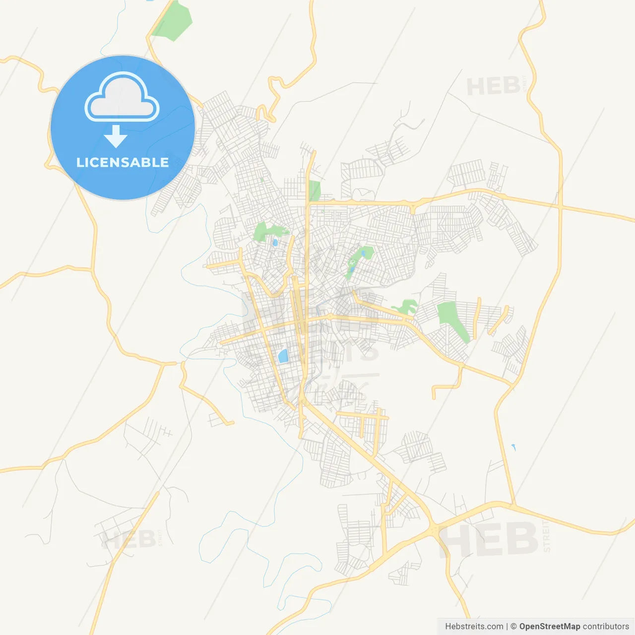 Printable street map of Patos de Minas, Brazil