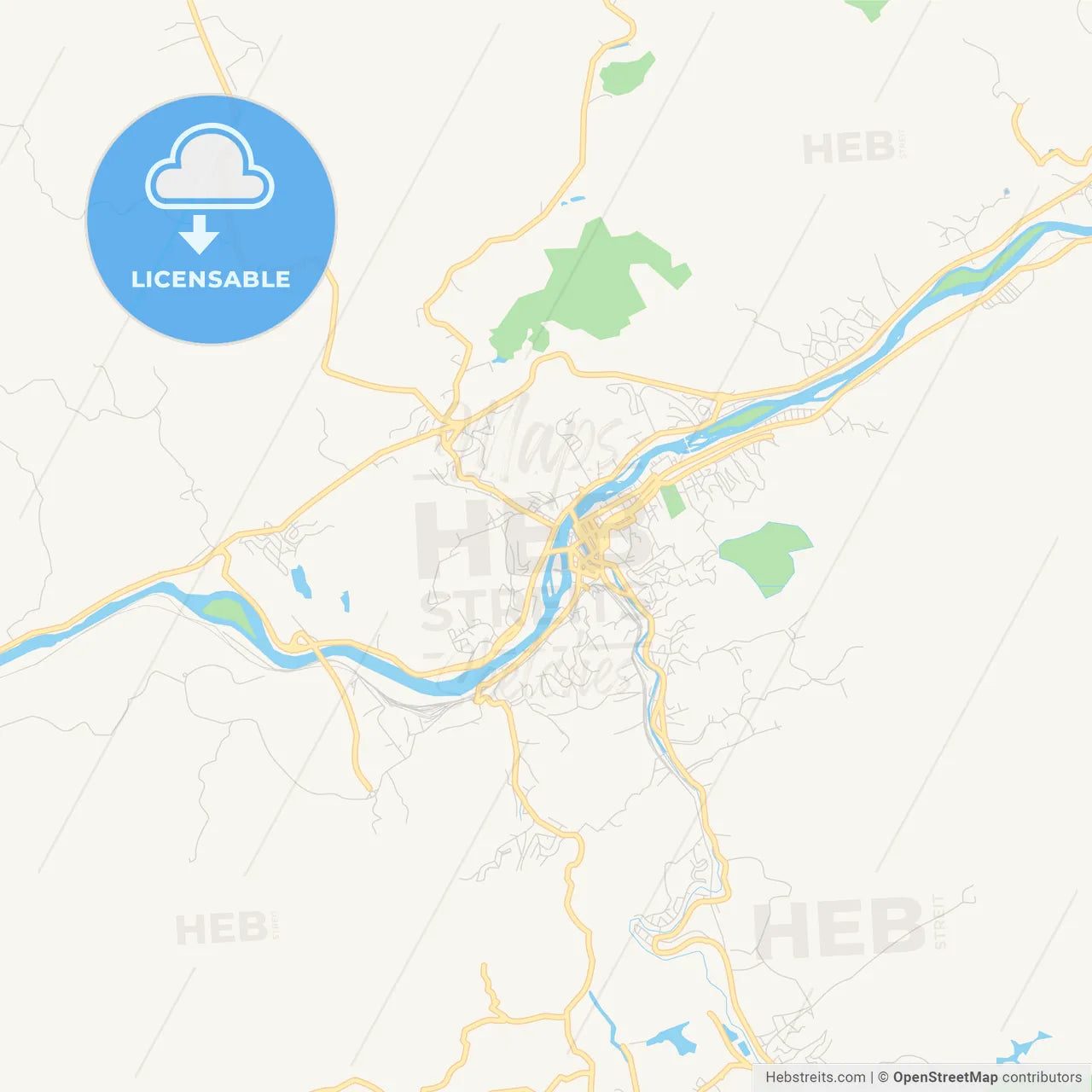 Printable street map of Barra do Pirai, Brazil