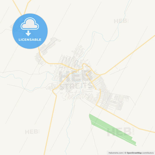 Printable street map of Barra do Corda, Brazil