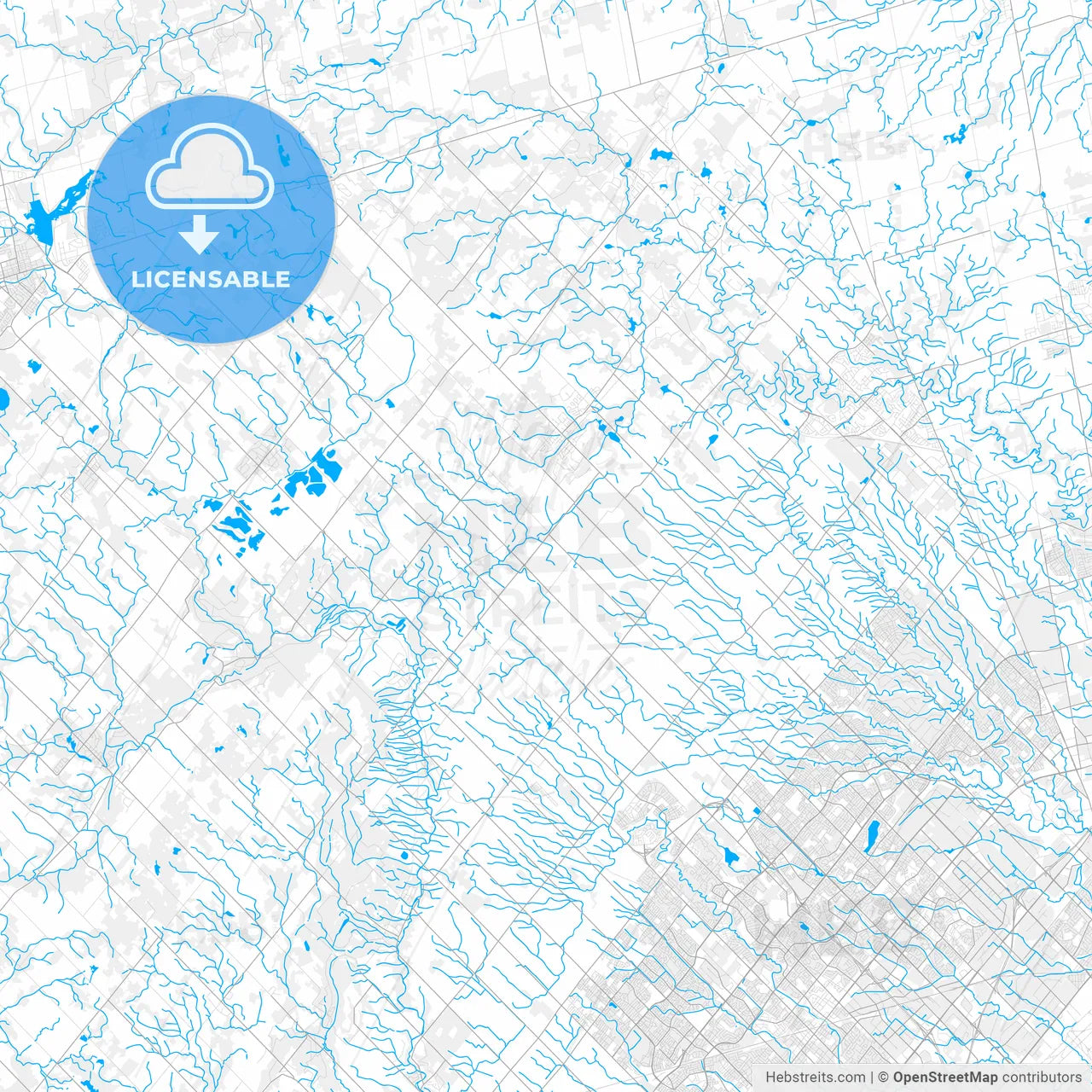 Rich detailed vector map of Caledon, Ontario, Canada