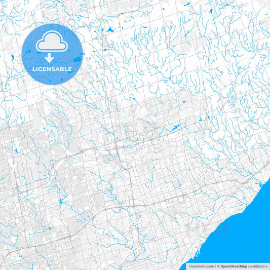 Rich detailed vector map of Markham, Ontario, Canada