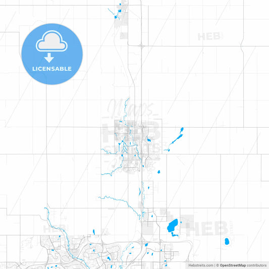 Rich detailed vector map of Airdrie, Alberta, Canada