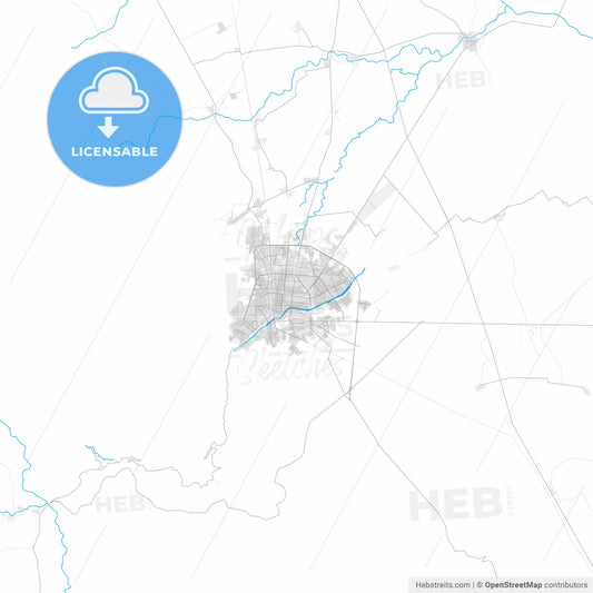 Rich detailed vector map of Ciudad Victoria, Tamaulipas, Mexico