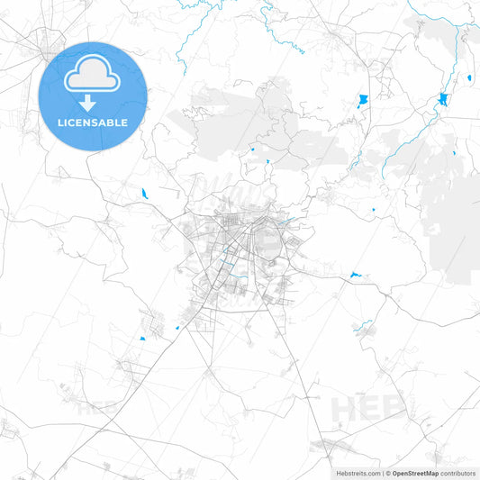 Rich detailed vector map of Pachuca, Hidalgo, Mexico