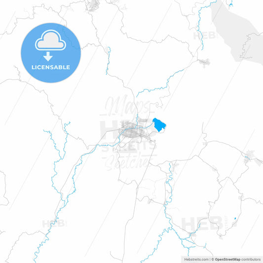 Rich detailed vector map of Iguala, Guerrero, Mexico